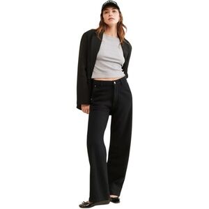 Anthropologie DL1961 Hepburn Black Wide Leg Knit Jean style Pants Size 28